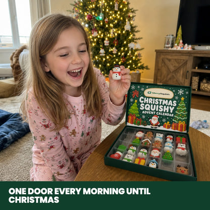 MerrySquish Christmas squishy advent calendar, 24 doors with a mystery squishy behind each