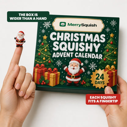 MerrySquish Christmas squishy advent calendar, 24 doors with a mystery squishy behind each