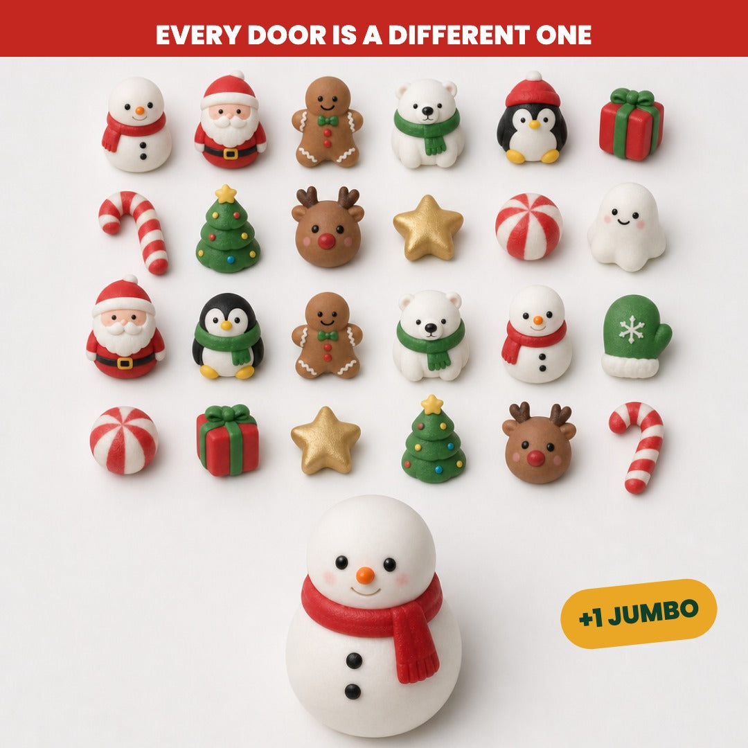 MerrySquish Christmas squishy advent calendar, 24 doors with a mystery squishy behind each