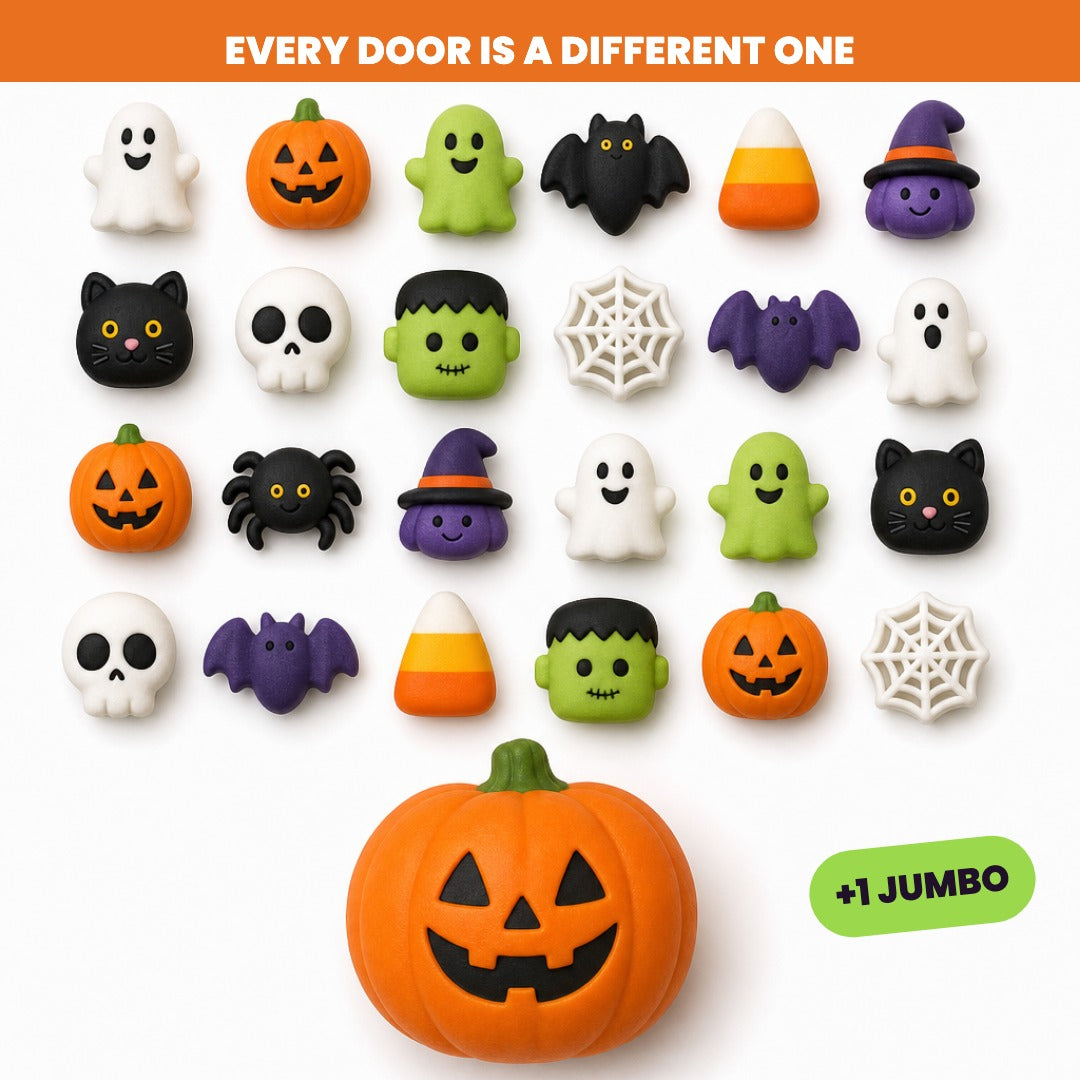 MerrySquish Halloween squishy advent calendar, 24 doors with a mystery squishy behind each
