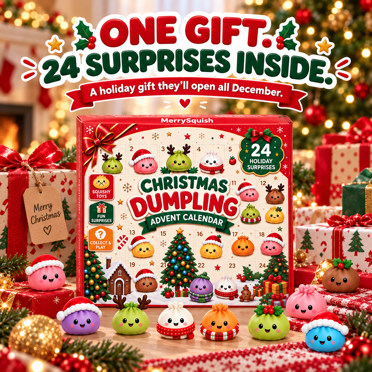 MerrySquish Christmas squishy details